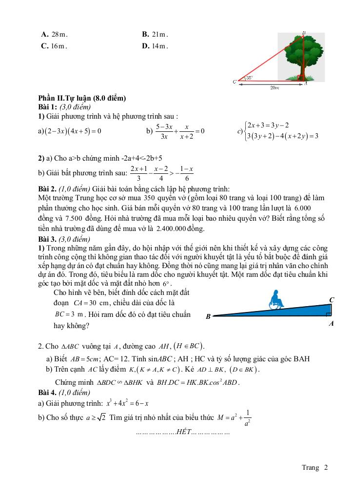 đề giữa học kỳ 1 toán 9 năm 2025 – 2026 trường thcs tống văn trân – ninh bình 1