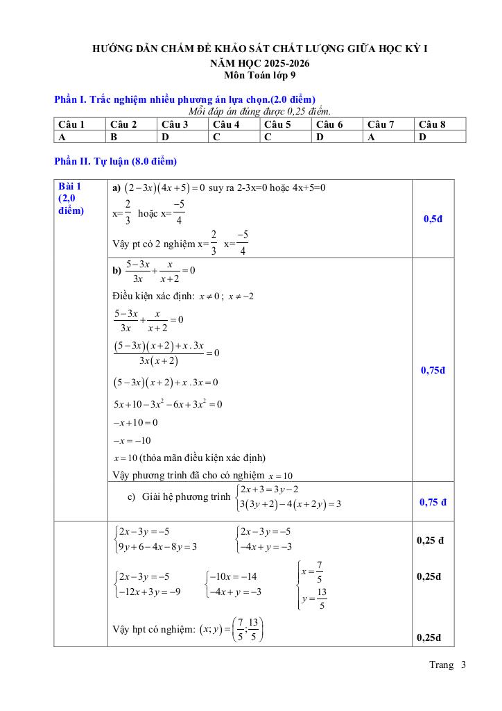 đề giữa học kỳ 1 toán 9 năm 2025 – 2026 trường thcs tống văn trân – ninh bình 2