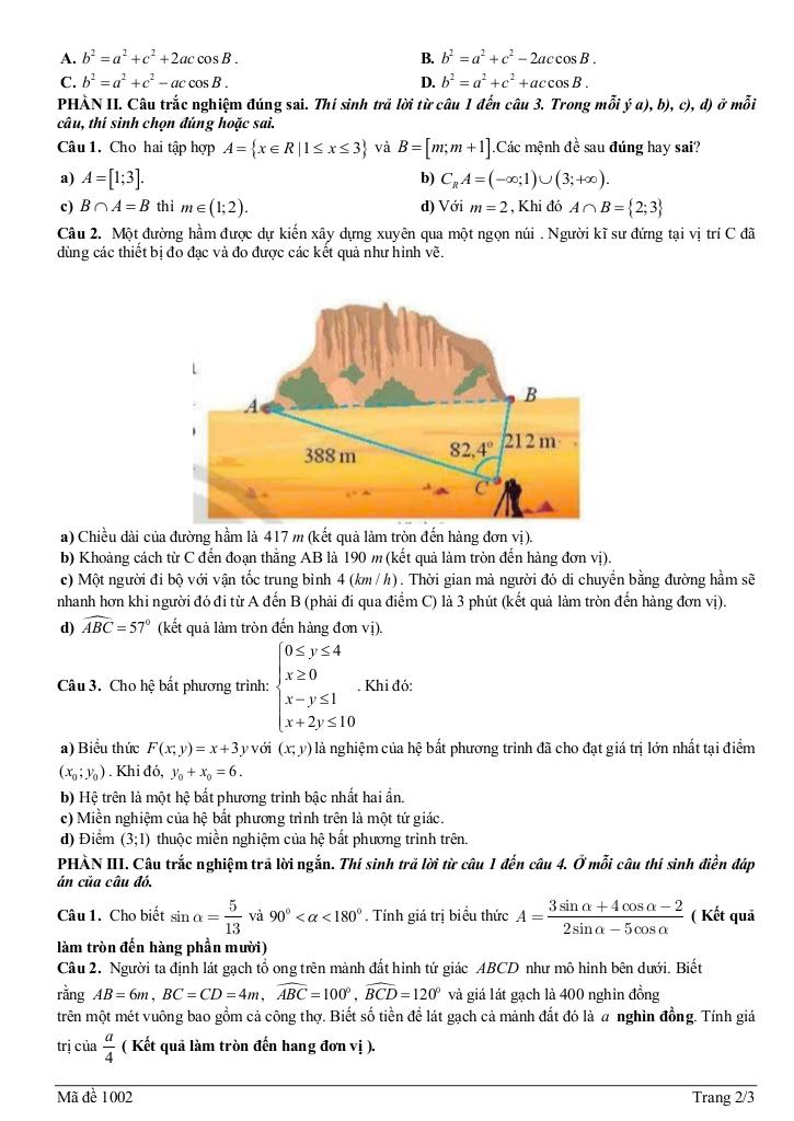 đề giữa kì 1 toán 10 năm 2025 – 2026 trường thpt lạng giang 1 – bắc ninh 4