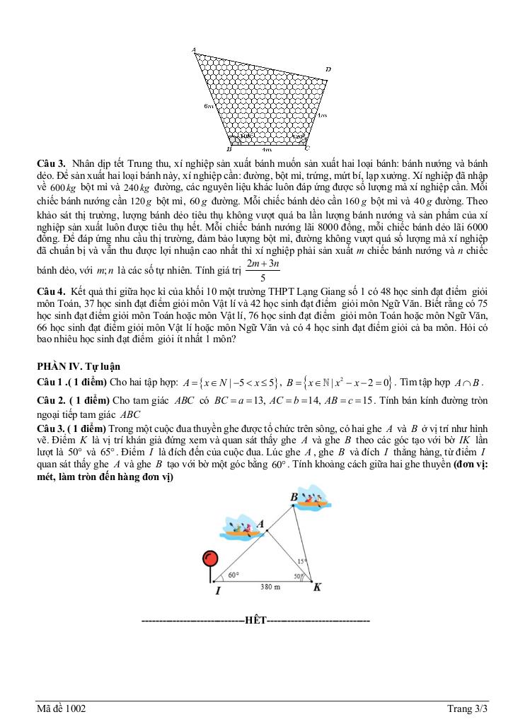 đề giữa kì 1 toán 10 năm 2025 – 2026 trường thpt lạng giang 1 – bắc ninh 5