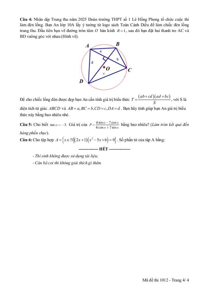 đề giữa kì 1 toán 10 năm 2025 – 2026 trường thpt lê hồng phong 1 – đắk lắk 7