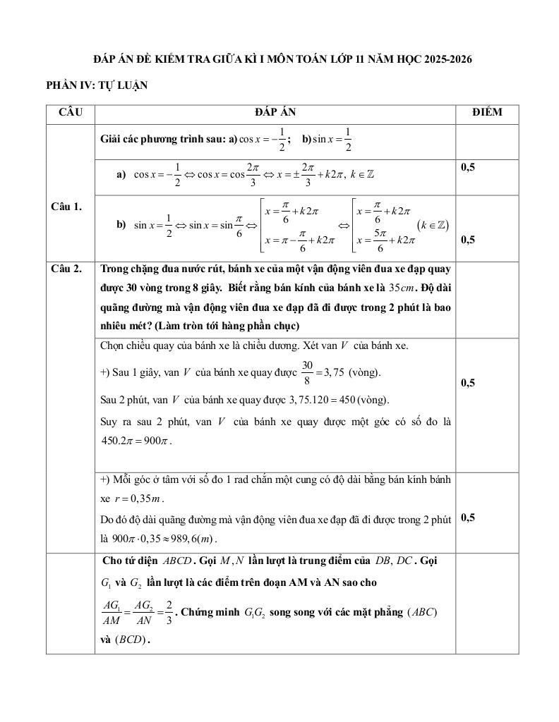 đề giữa kì 1 toán 11 năm 2025 – 2026 trường thpt b trần hưng đạo – ninh bình 9