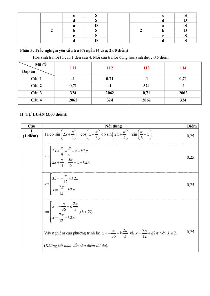 đề giữa kì 1 toán 11 năm 2025 – 2026 trường thpt chuyên lê quý đôn – gia lai 4