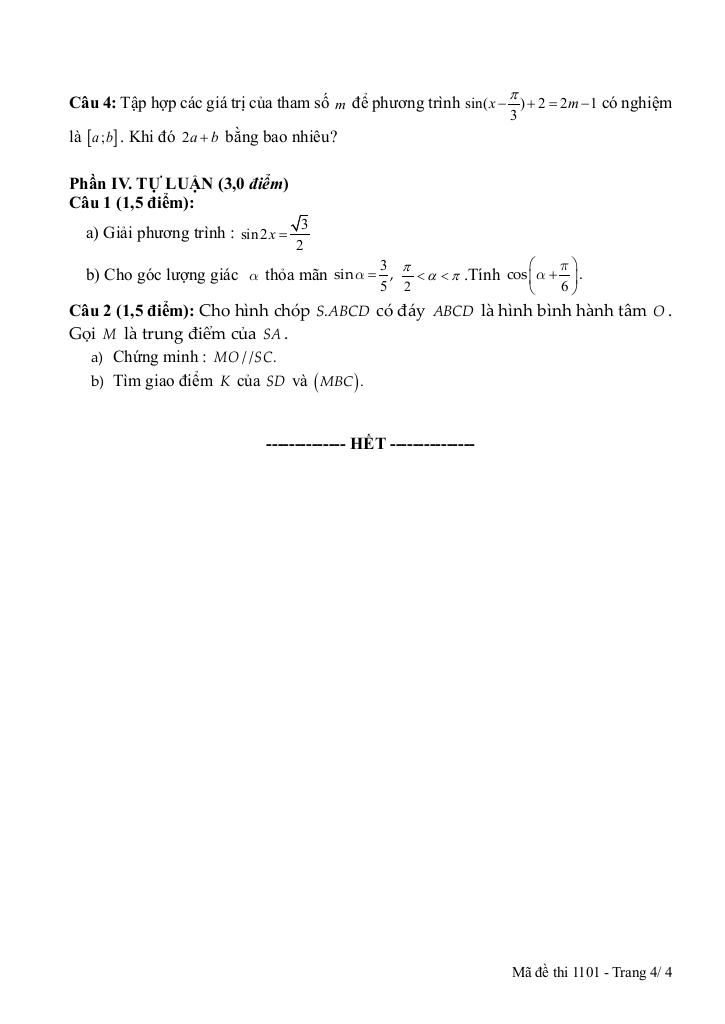 đề giữa kì 1 toán 11 năm 2025 – 2026 trường thpt lạng giang 1 – bắc ninh 3