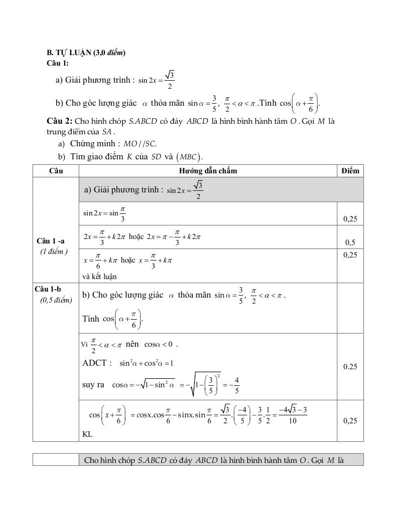 đề giữa kì 1 toán 11 năm 2025 – 2026 trường thpt lạng giang 1 – bắc ninh 9