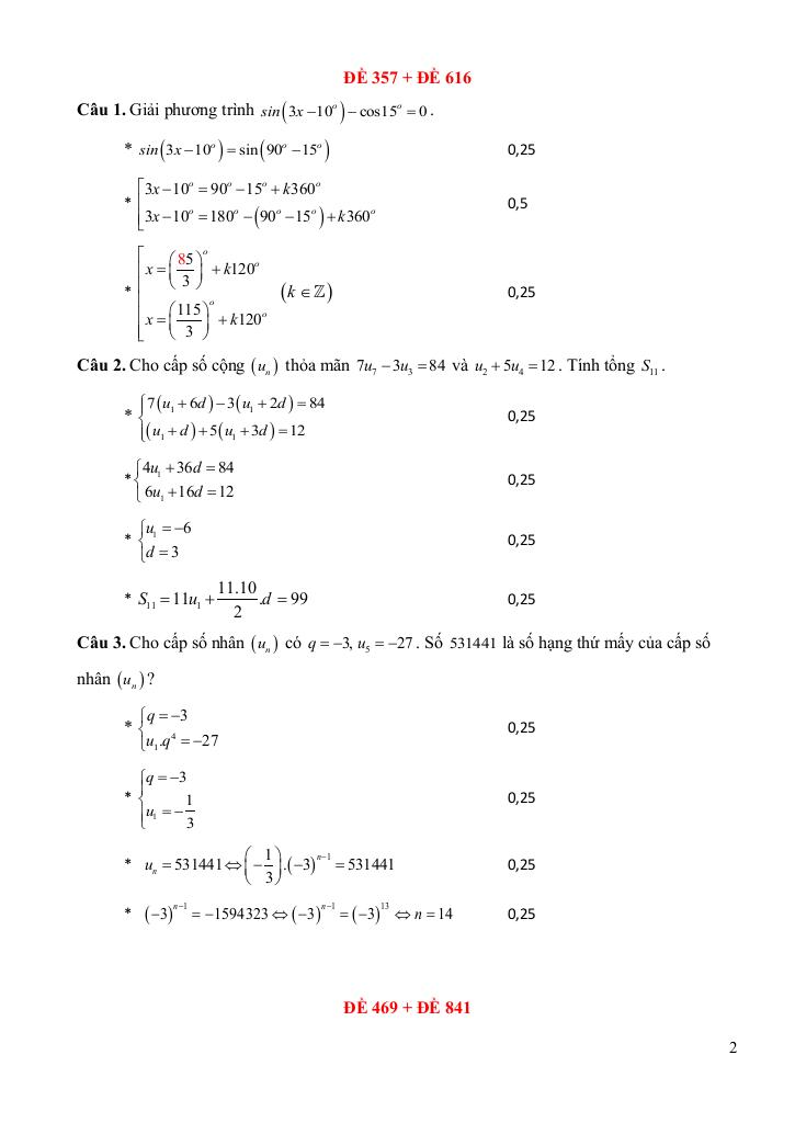 đề giữa kì 1 toán 11 năm 2025 – 2026 trường thpt trà ôn – vĩnh long 7