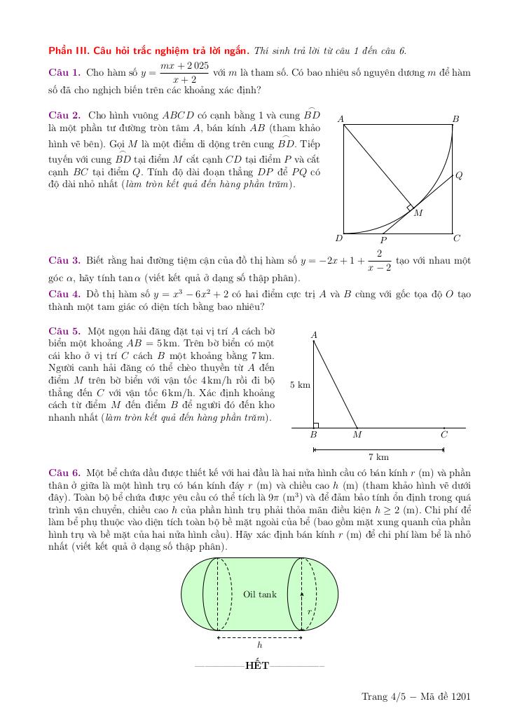 đề giữa kì 1 toán 12 năm 2025 – 2026 trường nguyễn bỉnh khiêm – hà nội 3