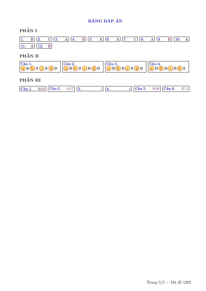 đề giữa kì 1 toán 12 năm 2025 – 2026 trường nguyễn bỉnh khiêm – hà nội 9
