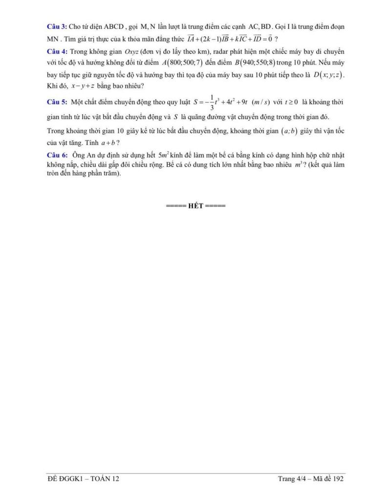 đề giữa kì 1 toán 12 năm 2025 – 2026 trường nguyễn khuyến – tp hcm 3