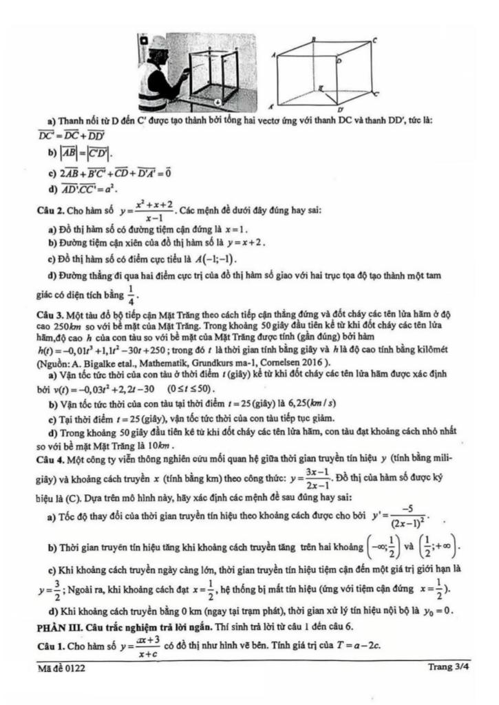 đề giữa kì 1 toán 12 năm 2025 – 2026 trường thpt đinh tiên hoàng – ninh bình 2