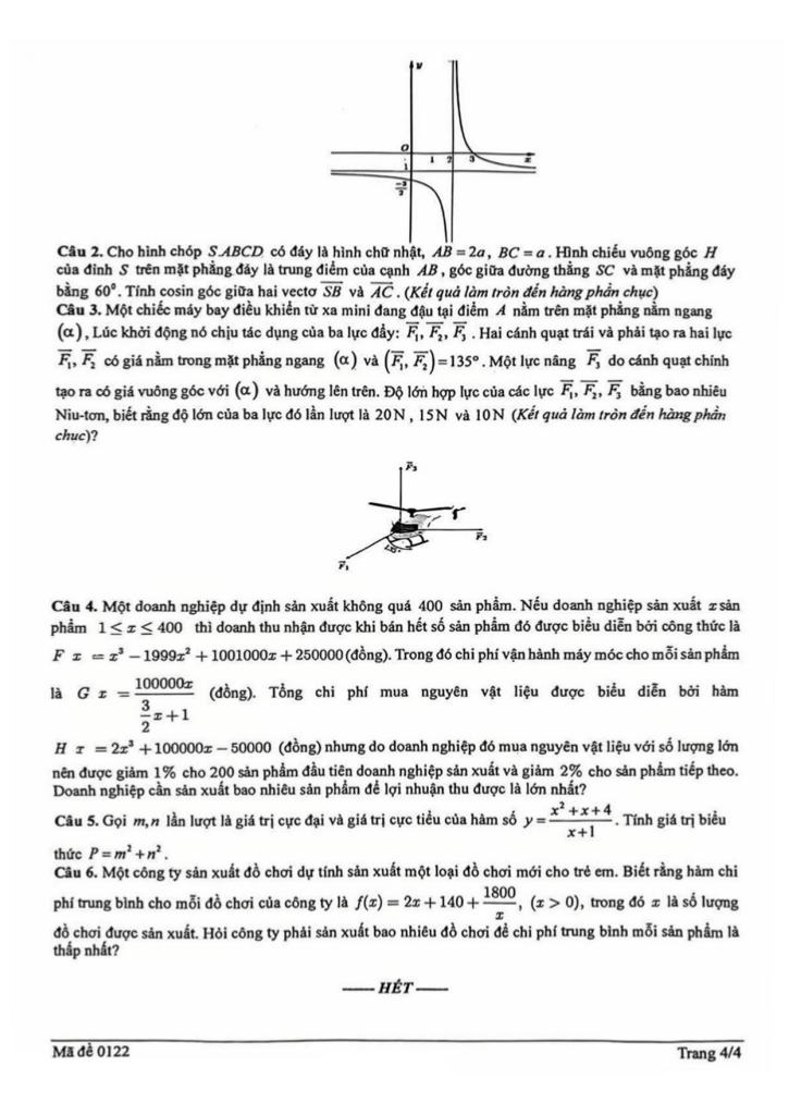 đề giữa kì 1 toán 12 năm 2025 – 2026 trường thpt đinh tiên hoàng – ninh bình 3