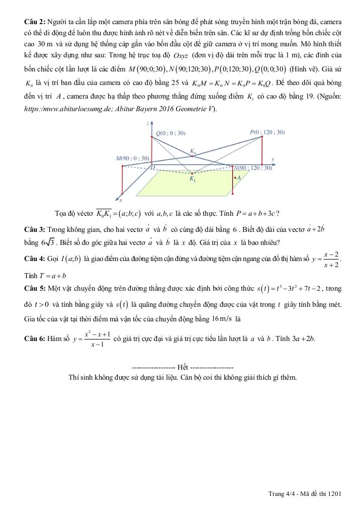đề giữa kì 1 toán 12 năm 2025 – 2026 trường thpt lạng giang 1 – bắc ninh 3