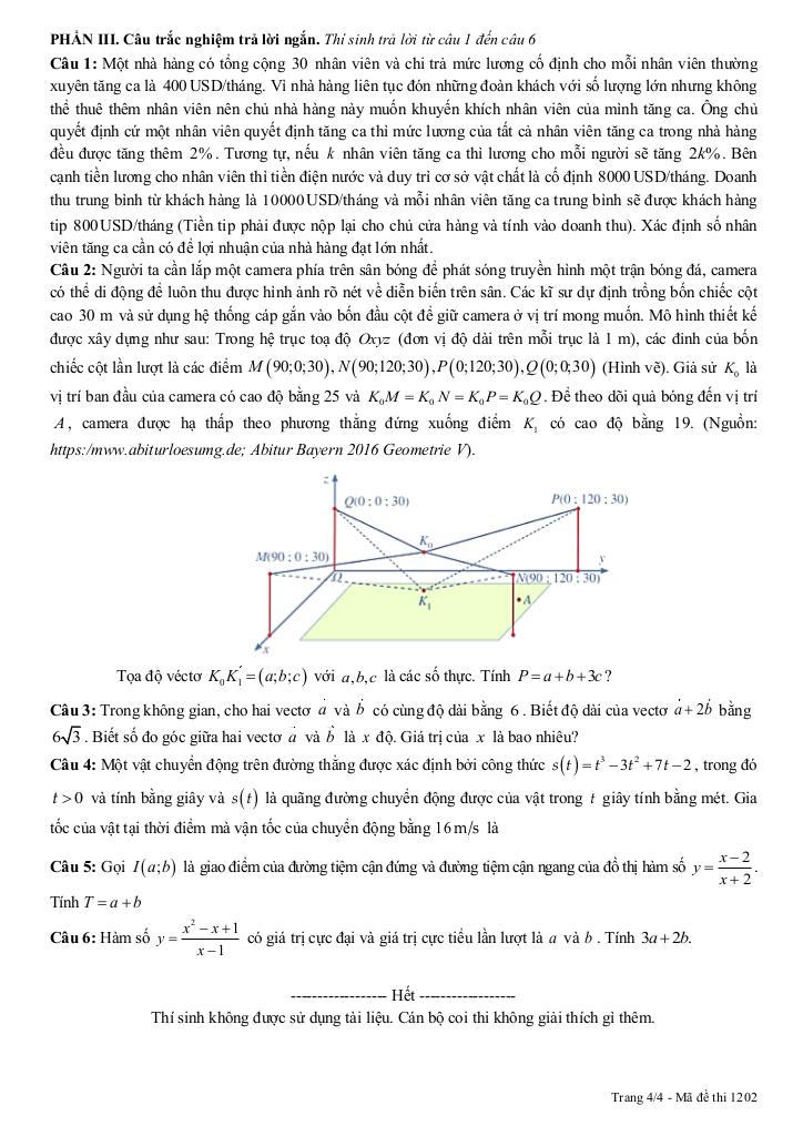 đề giữa kì 1 toán 12 năm 2025 – 2026 trường thpt lạng giang 1 – bắc ninh 7