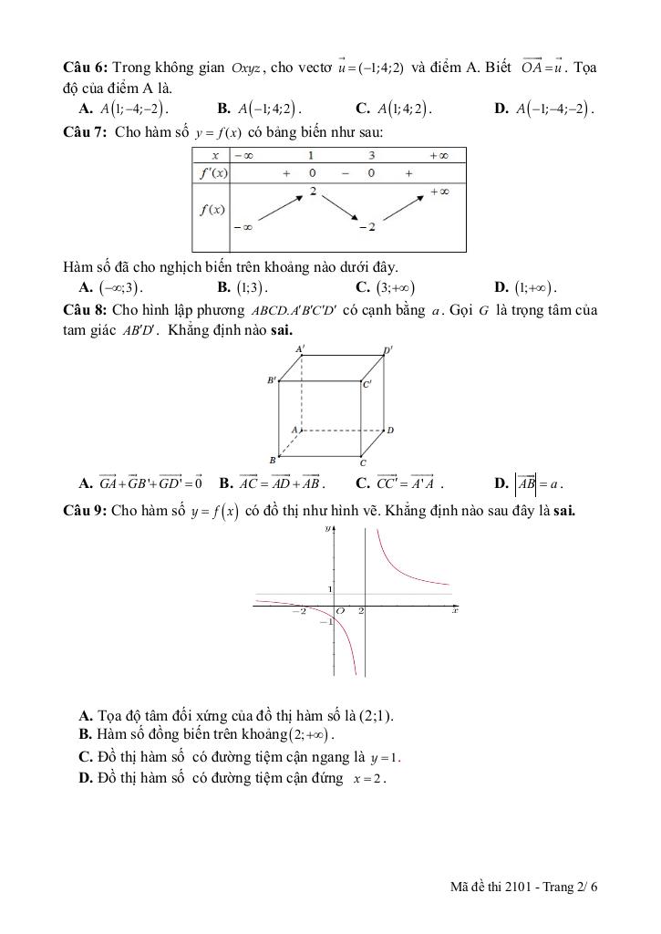 đề giữa kì 1 toán 12 năm 2025 – 2026 trường thpt lê hồng phong 1 – đắk lắk 1