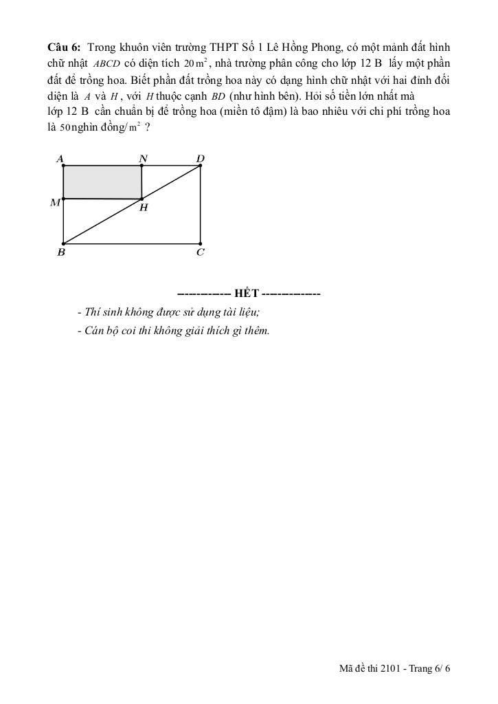 đề giữa kì 1 toán 12 năm 2025 – 2026 trường thpt lê hồng phong 1 – đắk lắk 5