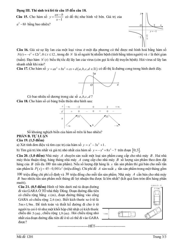 đề giữa kì 1 toán 12 năm 2025 – 2026 trường thpt na rì – thái nguyên 2
