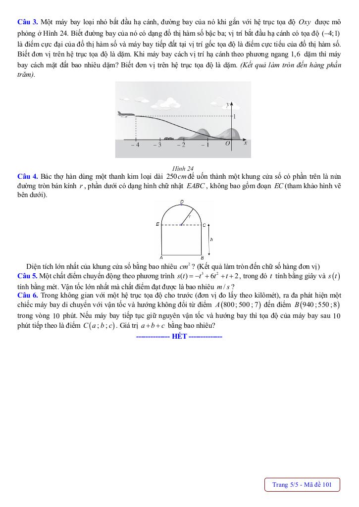 đề giữa kì 1 toán 12 năm 2025 – 2026 trường thpt phú bình – thái nguyên 4