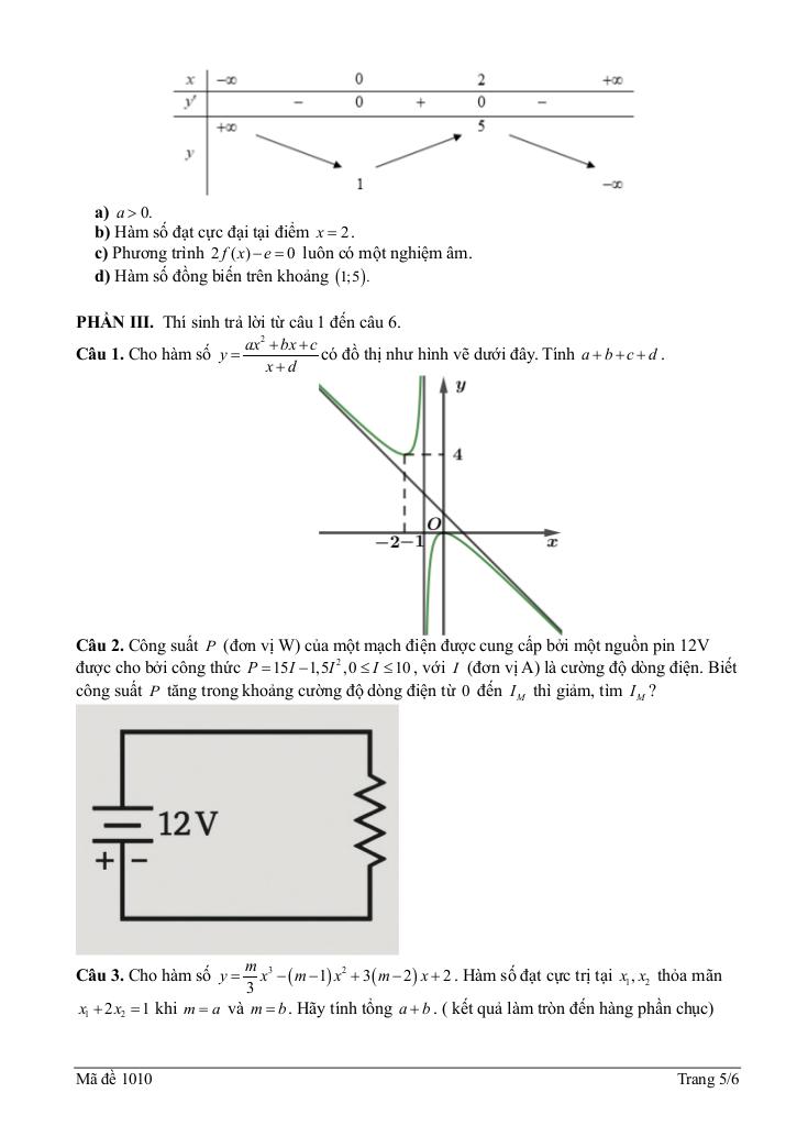 đề giữa kì 1 toán 12 năm 2025 – 2026 trường thpt thanh miện 2 – hải phòng 4