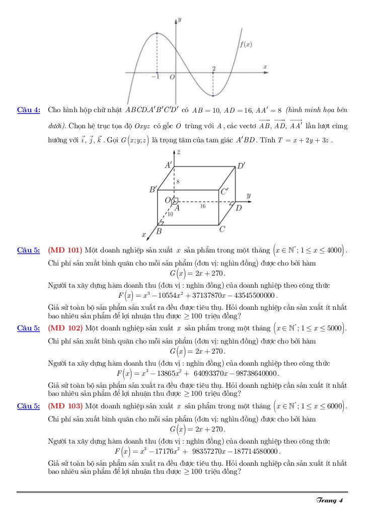 đề giữa kì 1 toán 12 năm 2025 – 2026 trường trần cao vân – tp hcm 3