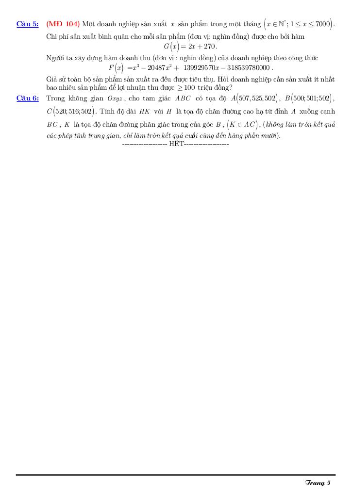 đề giữa kì 1 toán 12 năm 2025 – 2026 trường trần cao vân – tp hcm 4