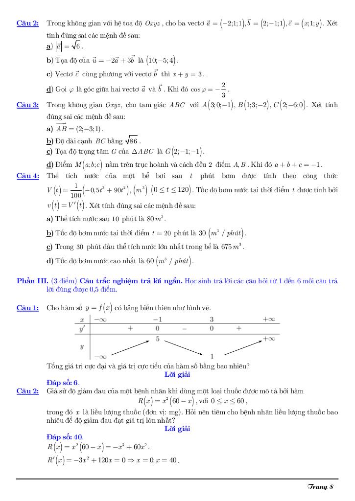 đề giữa kì 1 toán 12 năm 2025 – 2026 trường trần cao vân – tp hcm 7