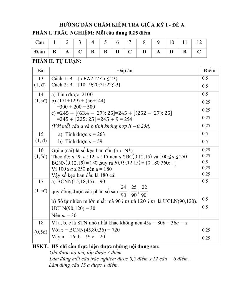 đề giữa kì 1 toán 6 năm 2024 – 2025 trường thcs nguyễn công trứ – đà nẵng 7