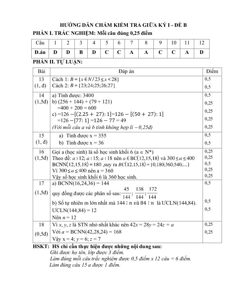 đề giữa kì 1 toán 6 năm 2024 – 2025 trường thcs nguyễn công trứ – đà nẵng 8