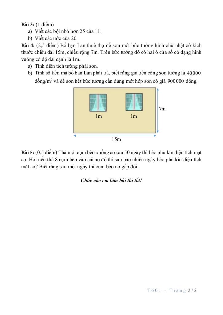 đề giữa kì 1 toán 6 năm 2024 – 2025 trường thcs thạch bàn – hà nội 1