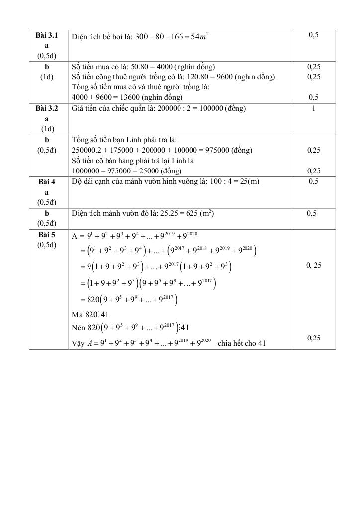 đề giữa kì 1 toán 6 năm 2024 – 2025 trường thcs thanh am – hà nội 7