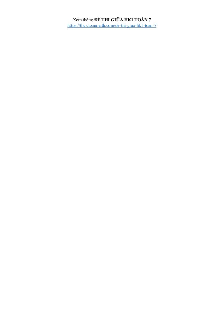 đề giữa kì 1 toán 7 năm 2024 – 2025 trường thcs thạch bàn – hà nội 2