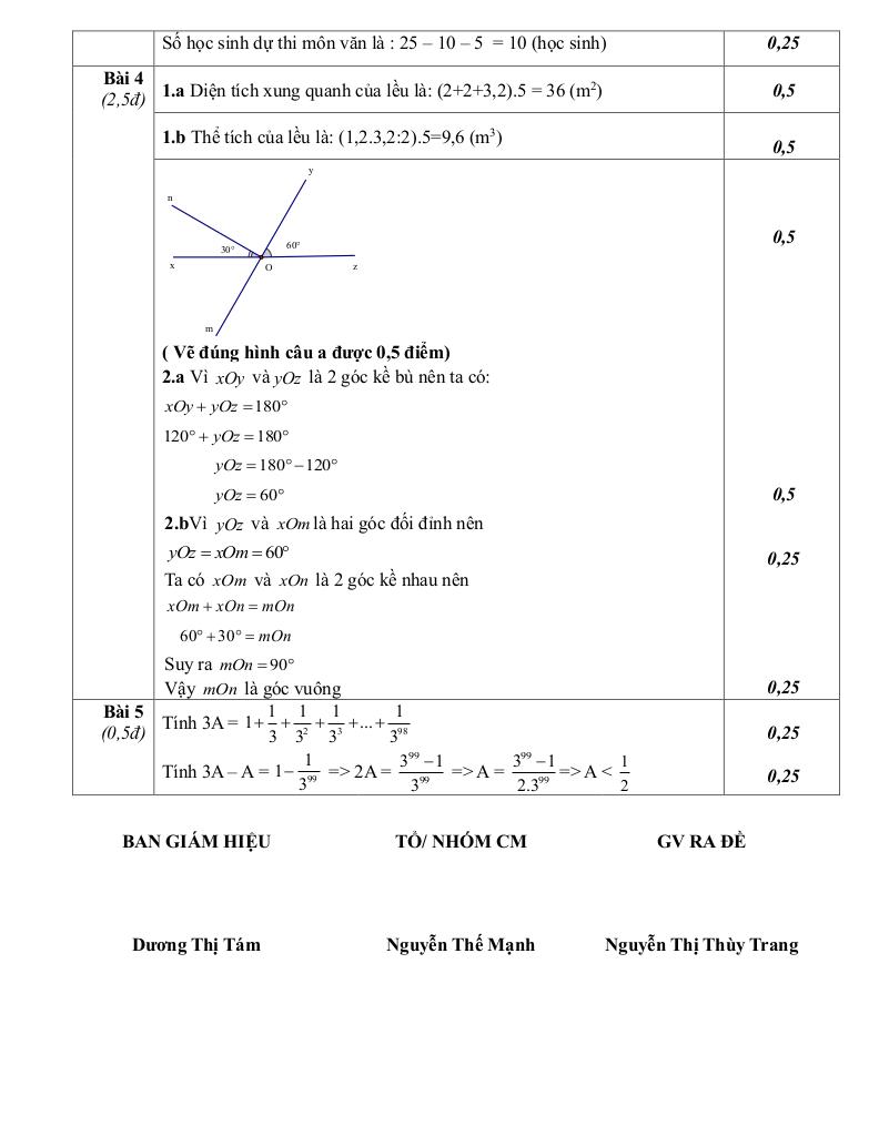 đề giữa kì 1 toán 7 năm 2024 – 2025 trường thcs thanh am – hà nội 8