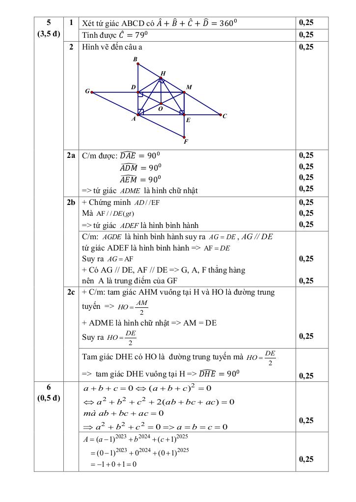 đề giữa kì 1 toán 8 năm 2025 – 2026 trường thcs nguyễn du – hà nội 2