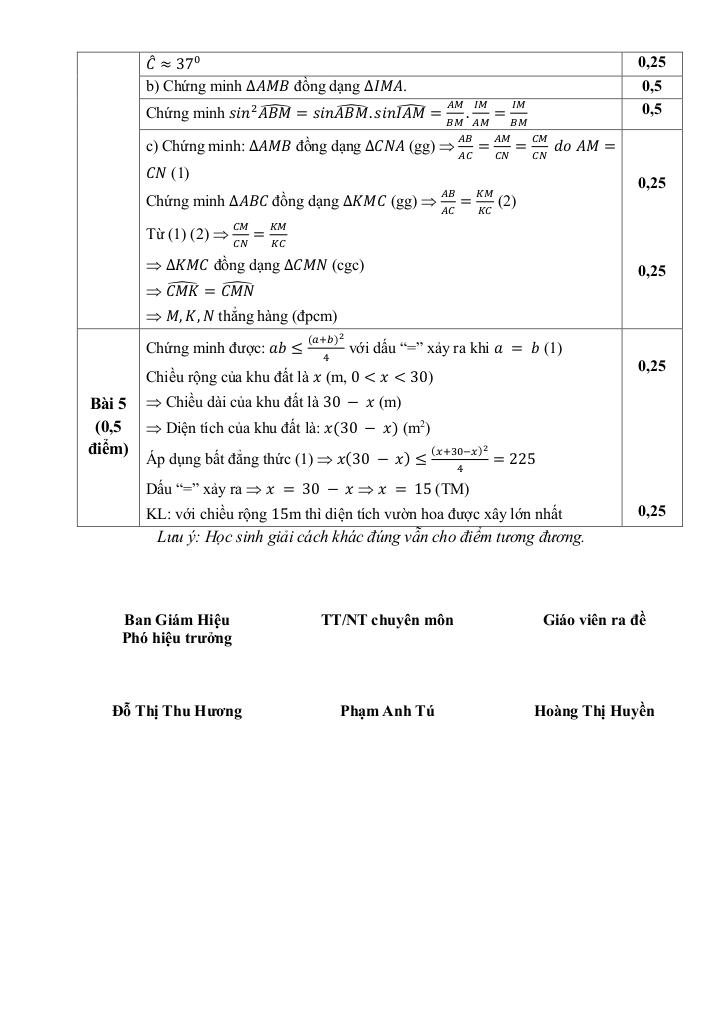 đề giữa kì 1 toán 9 năm 2025 – 2026 trường thcs ngô gia tự – hà nội 7