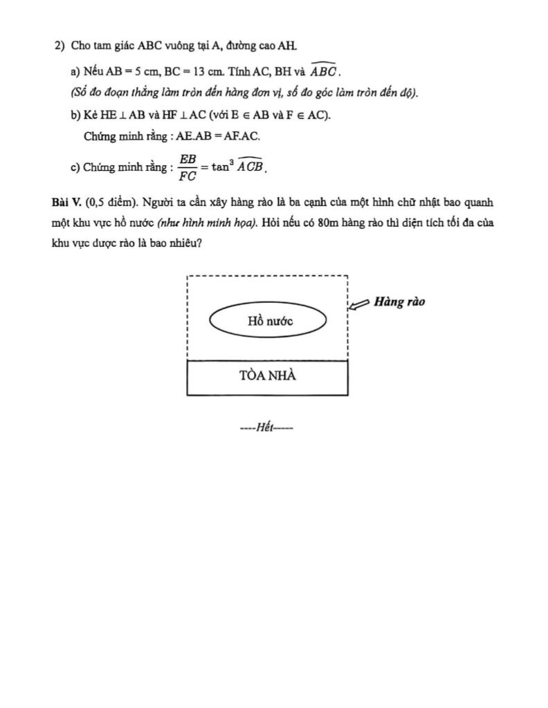 đề giữa kì 1 toán 9 năm 2025 – 2026 trường thcs thành công – hà nội 1