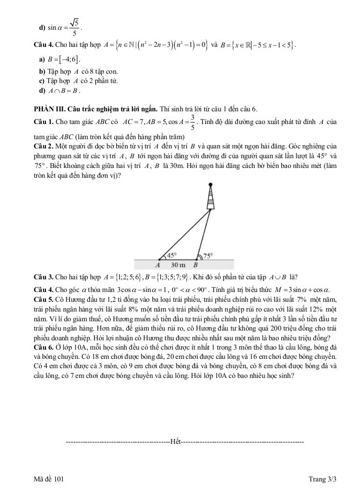 đề giữa kỳ 1 toán 10 năm 2025 – 2026 trường thpt chuyên vĩnh phúc – phú thọ 2