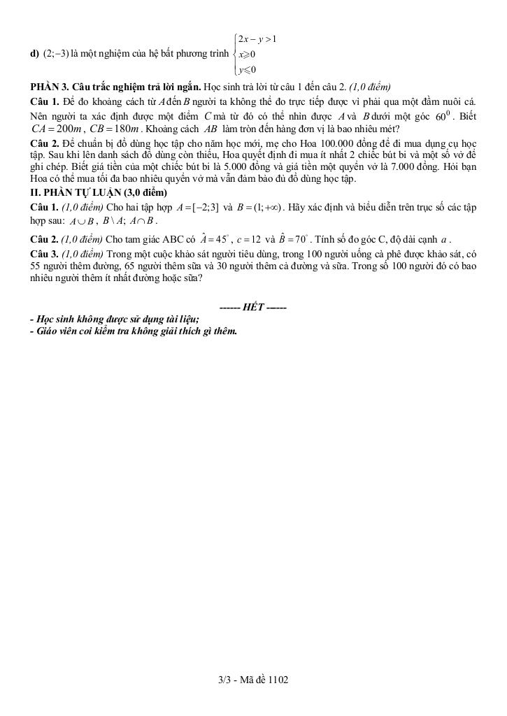 đề giữa kỳ 1 toán 10 năm 2025 – 2026 trường thpt hồ thị kỷ – cà mau 5