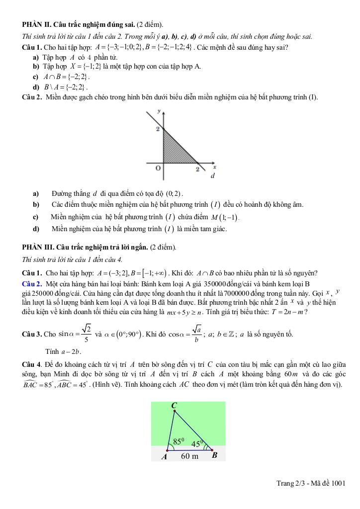 đề giữa kỳ 1 toán 10 năm 2025 – 2026 trường thpt nguyễn trãi – đà nẵng 1