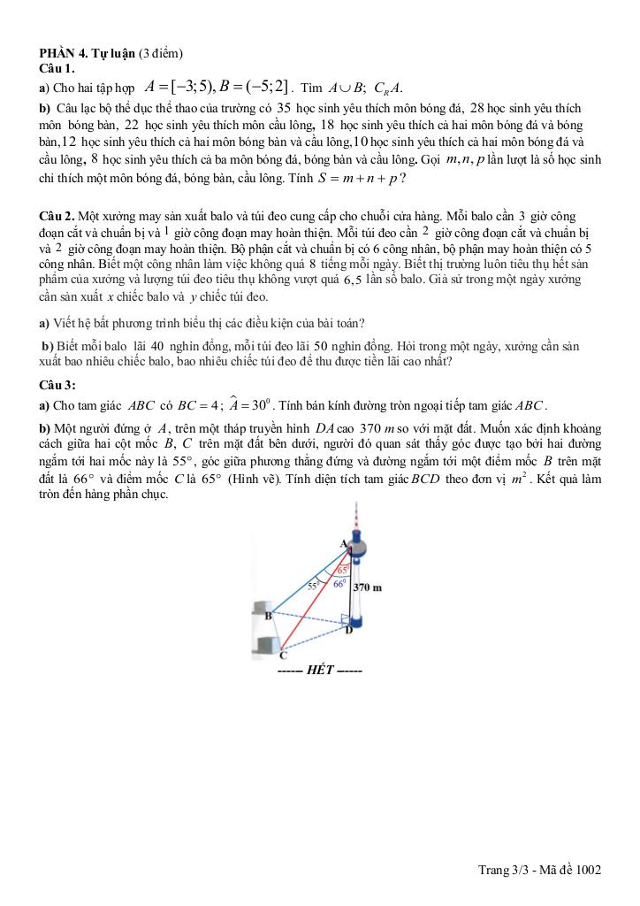 đề giữa kỳ 1 toán 10 năm 2025 – 2026 trường thpt nguyễn trãi – đà nẵng 5
