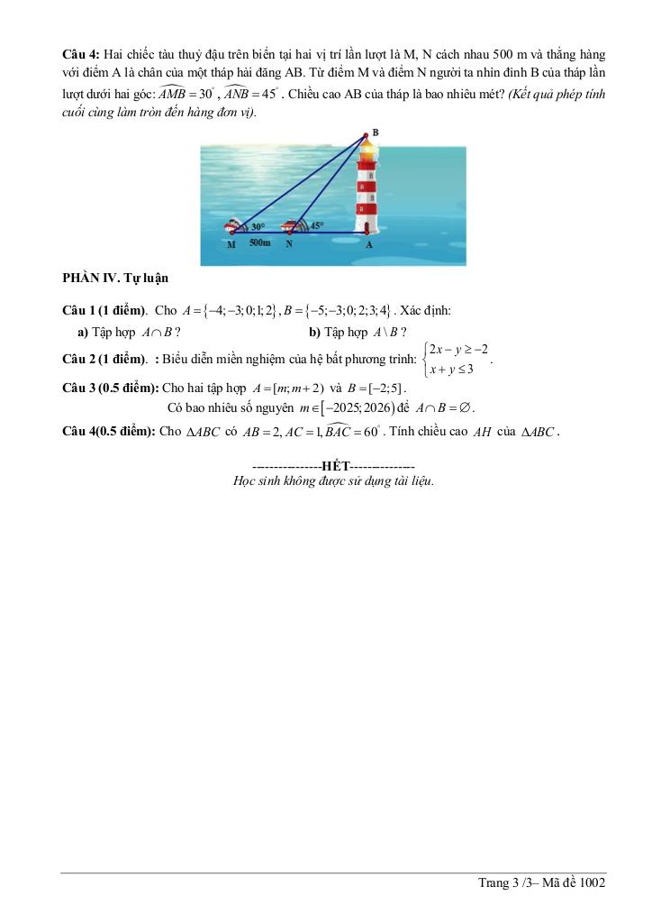 đề giữa kỳ 1 toán 10 năm 2025 – 2026 trường thpt nguyễn văn cừ – hải phòng 5