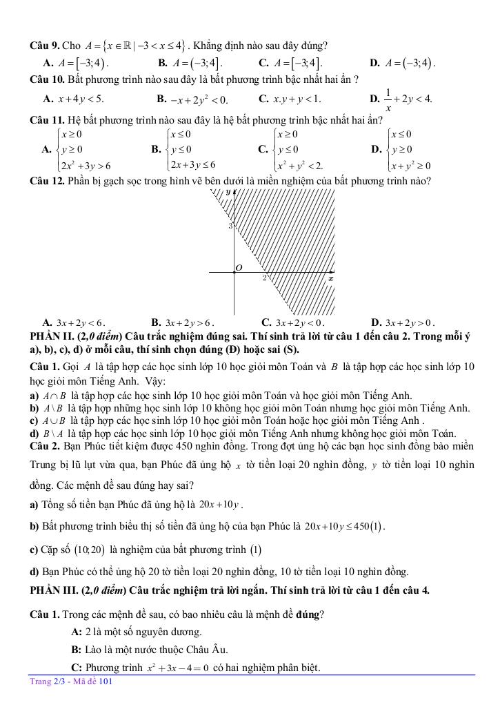 đề giữa kỳ 1 toán 10 năm 2025 – 2026 trường thpt nguyễn văn trỗi – hà tĩnh 1