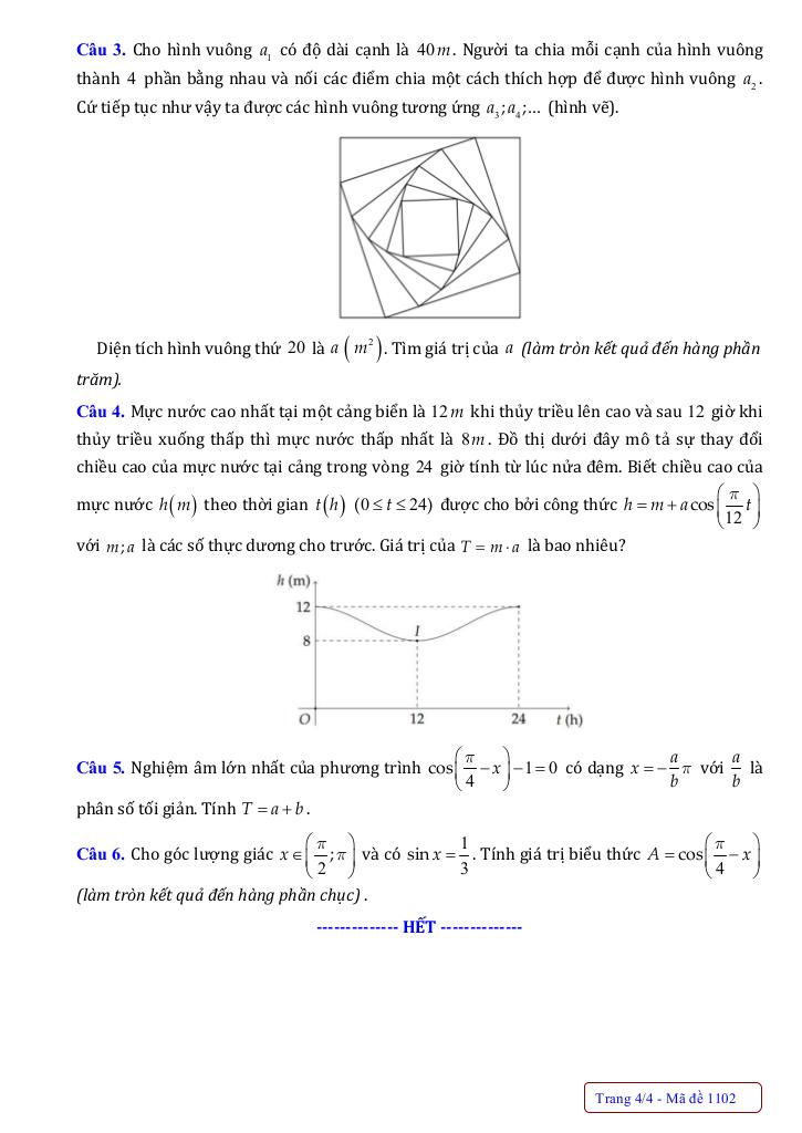 đề giữa kỳ 1 toán 11 năm 2025 – 2026 trường nguyễn bỉnh khiêm – hà nội 7