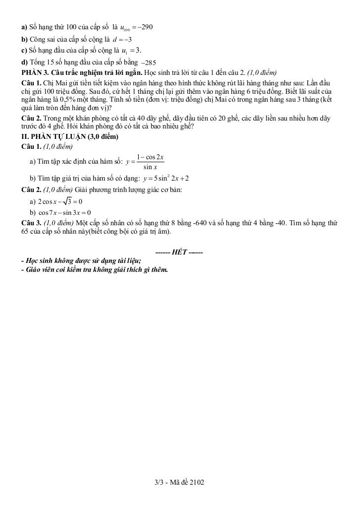 đề giữa kỳ 1 toán 11 năm 2025 – 2026 trường thpt hồ thị kỷ – cà mau 5