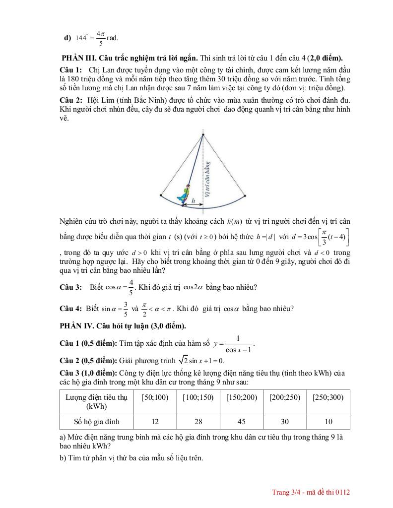 đề giữa kỳ 1 toán 11 năm 2025 – 2026 trường thpt hướng hóa – quảng trị 6