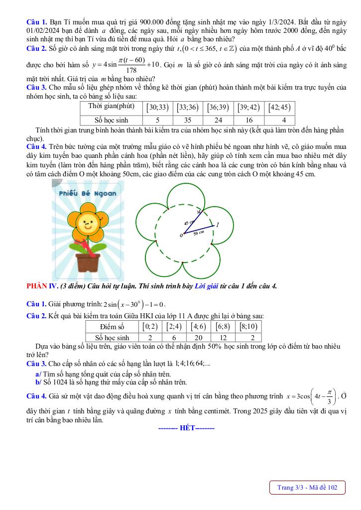 đề giữa kỳ 1 toán 11 năm 2025 – 2026 trường thpt nguyễn trãi – đà nẵng 5