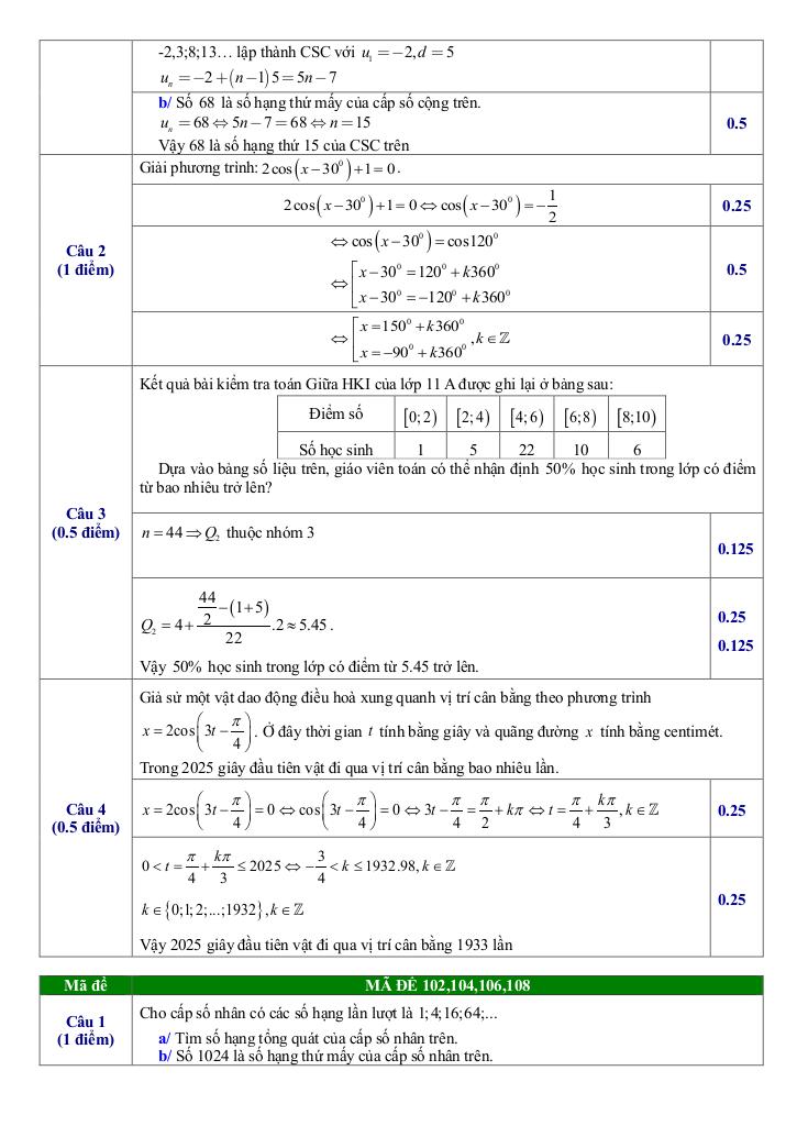 đề giữa kỳ 1 toán 11 năm 2025 – 2026 trường thpt nguyễn trãi – đà nẵng 7
