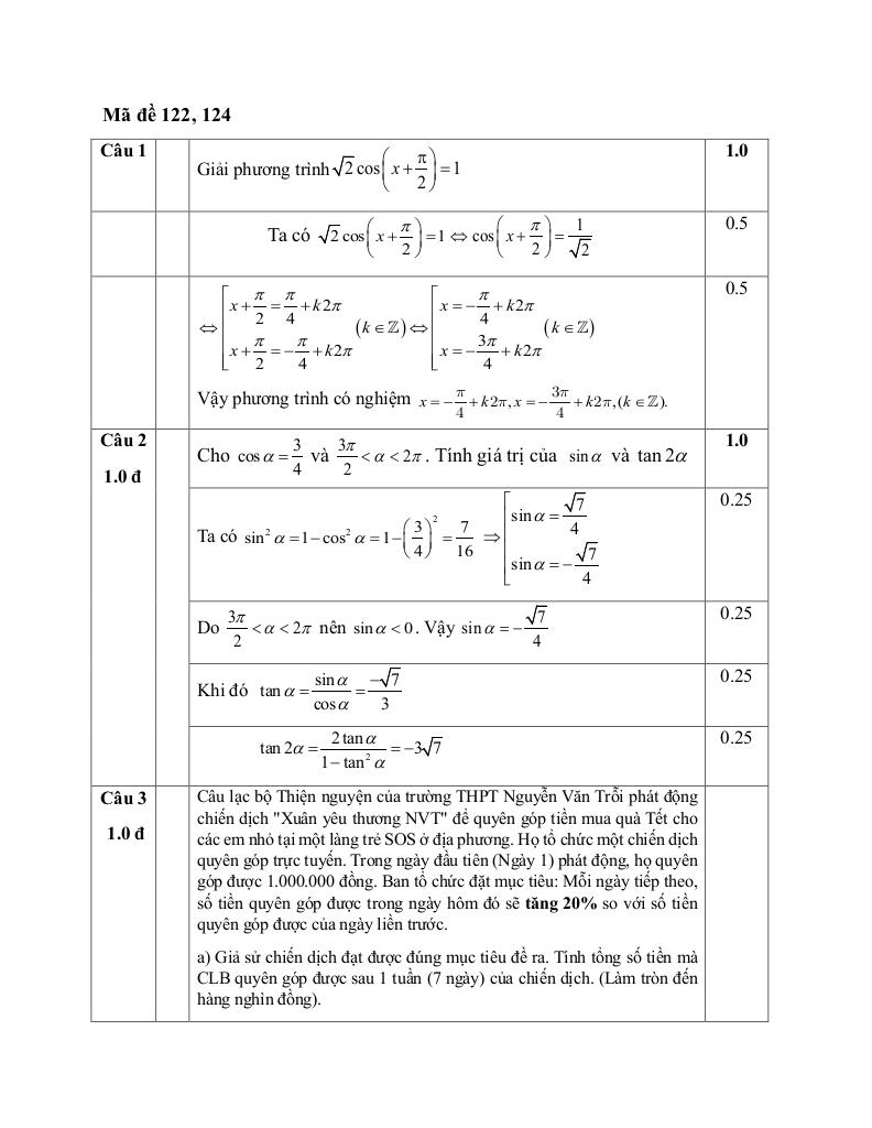 đề giữa kỳ 1 toán 11 năm 2025 – 2026 trường thpt nguyễn văn trỗi – hà tĩnh 8