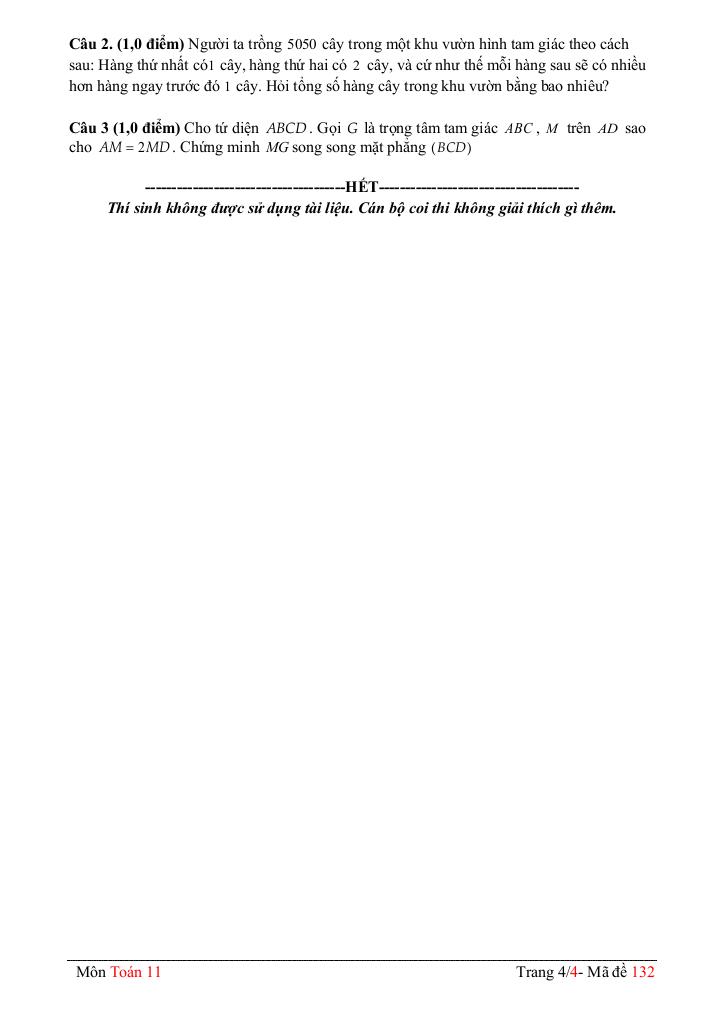 đề giữa kỳ 1 toán 11 năm 2025 – 2026 trường thpt phan việt thống – đồng tháp 3