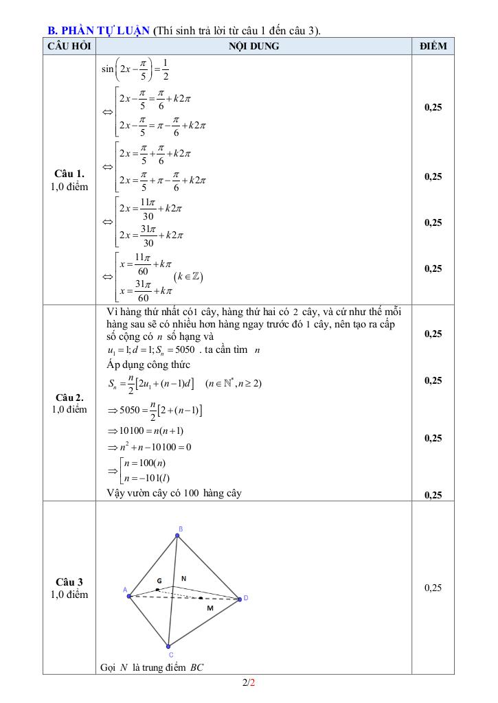đề giữa kỳ 1 toán 11 năm 2025 – 2026 trường thpt phan việt thống – đồng tháp 5