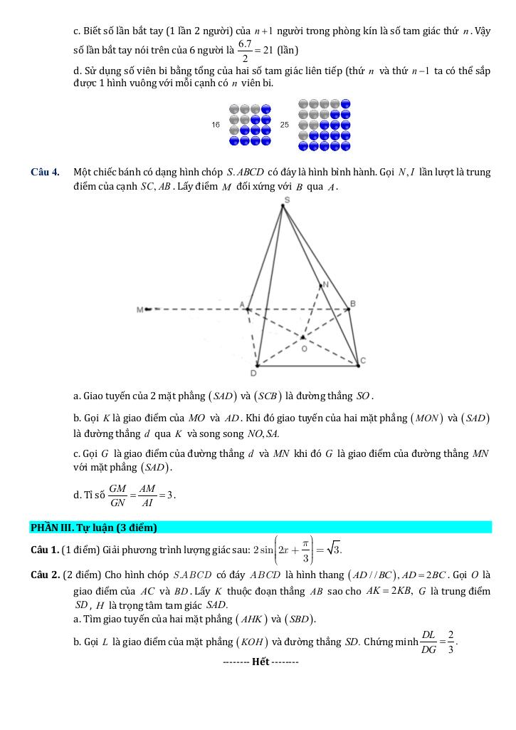 đề giữa kỳ 1 toán 11 năm 2025 – 2026 trường thpt thực hành sư phạm – cần thơ 3