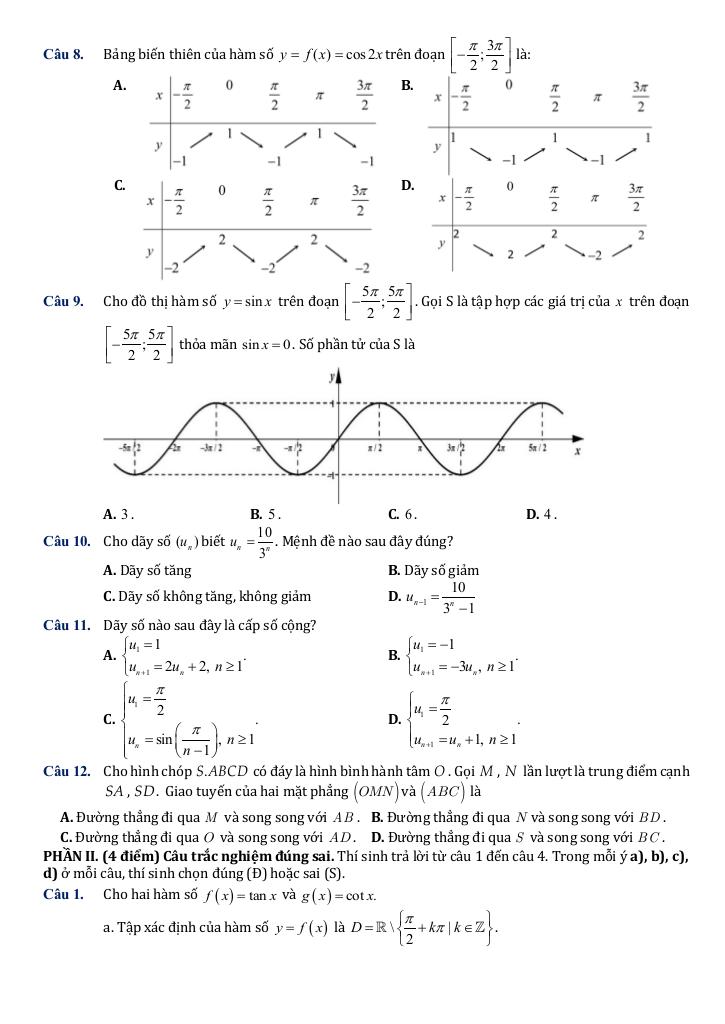 đề giữa kỳ 1 toán 11 năm 2025 – 2026 trường thpt thực hành sư phạm – cần thơ 9